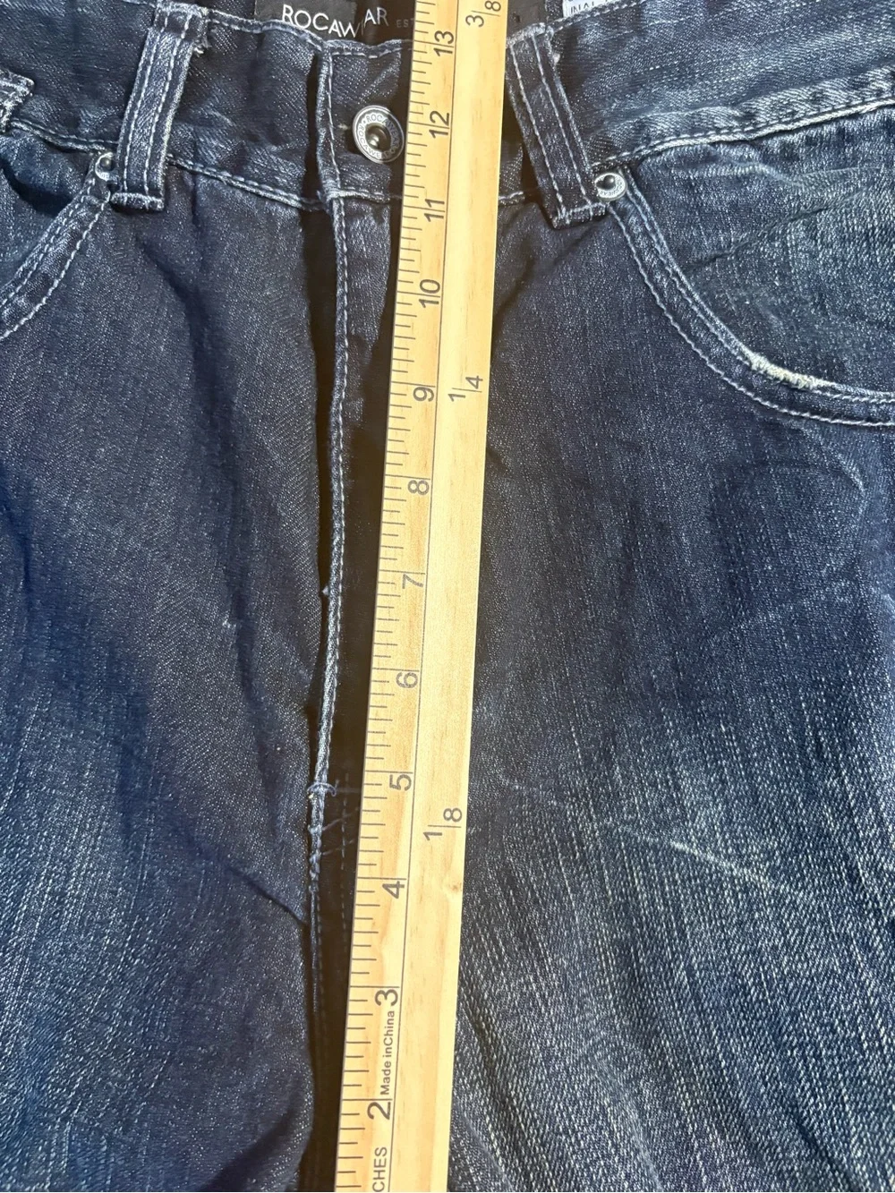 Rocawear Men’s Straight Jeans in Dark Blue Wash
